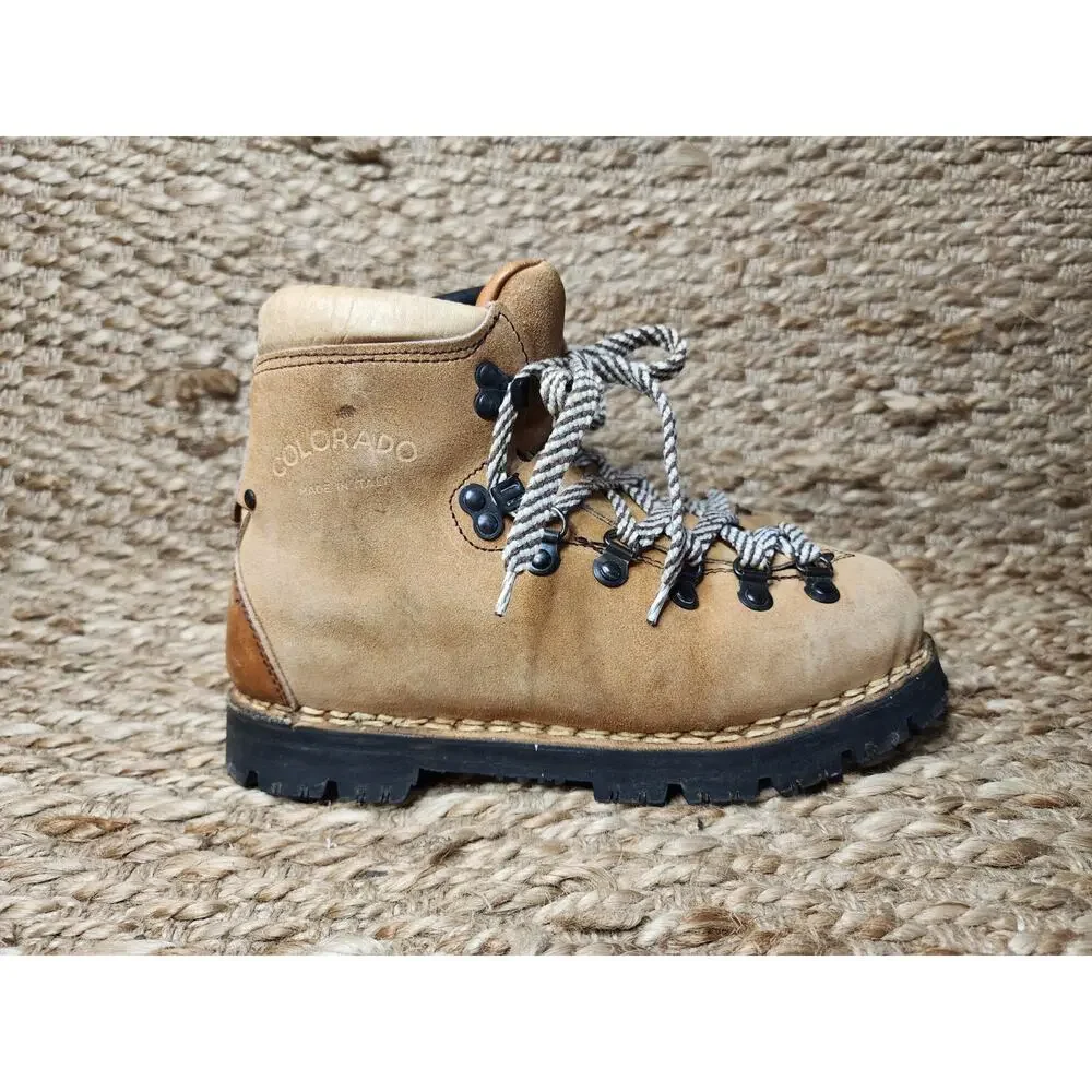 VINTAGE Colorado Kinney Boots Brown Suede Leather Womens 5.5 Hiking Outdoor Work
